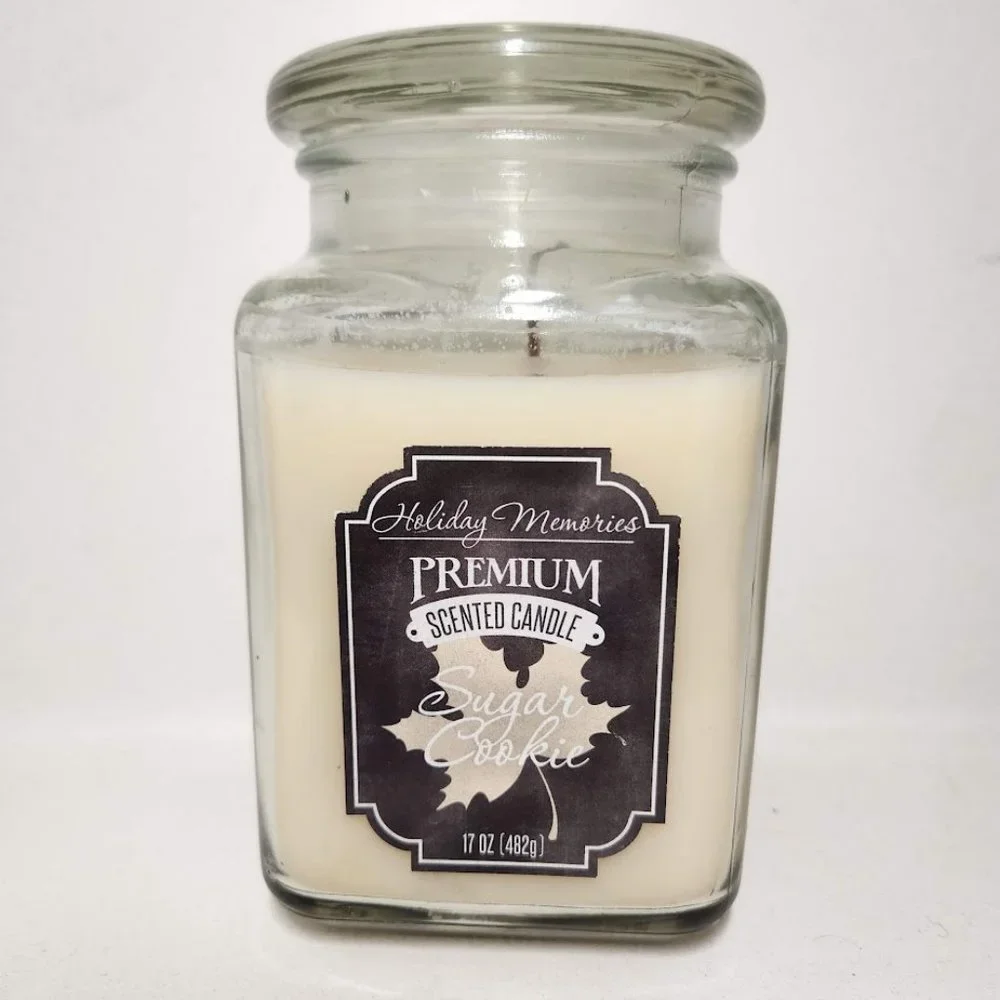 NEW Sugar Cookie Ivory White Candle Glass Jar 12 oz Easter basket gift stuffer
